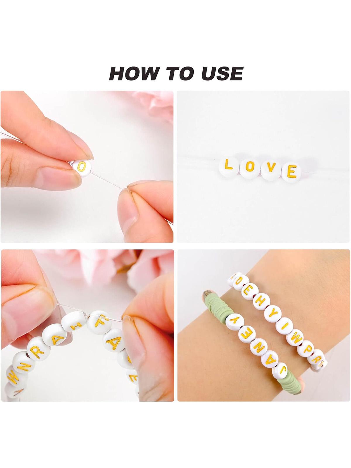 500 Acrylic Round 7mm Letter Beads Set, DIY Jewelry Making, Ideal for Bracelets, Holiday Gifts, Keychains, Craft Projects