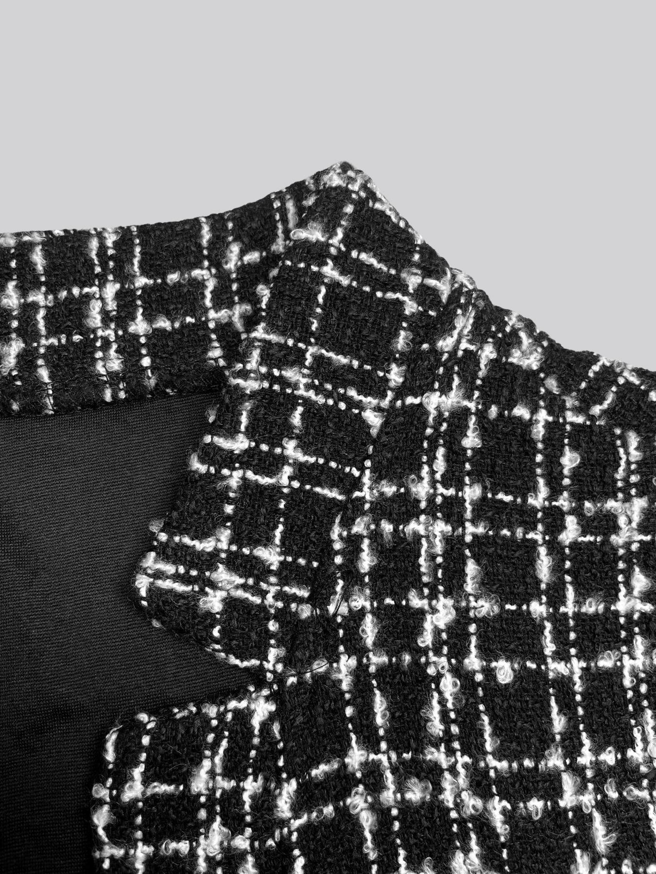 Women's Fall Winter Elegant Casual Plaid Print Front Button Fitted Blazer Jacket, Stylish Style Outerwear for Ladies, Perfect for Daily Wear