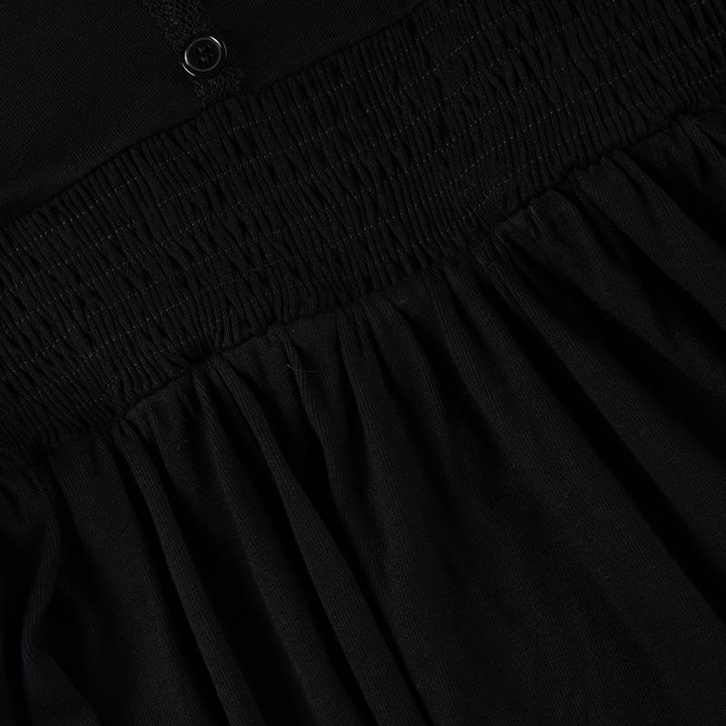 Sexy Elegant Low Neck Knit Half Placket Top. Casual Classy Top Flare Sleeve Loose Baby Doll Blouse. Solid Black Casual Y2K Minimalist T-Shirt for Daily Commute & Dating.