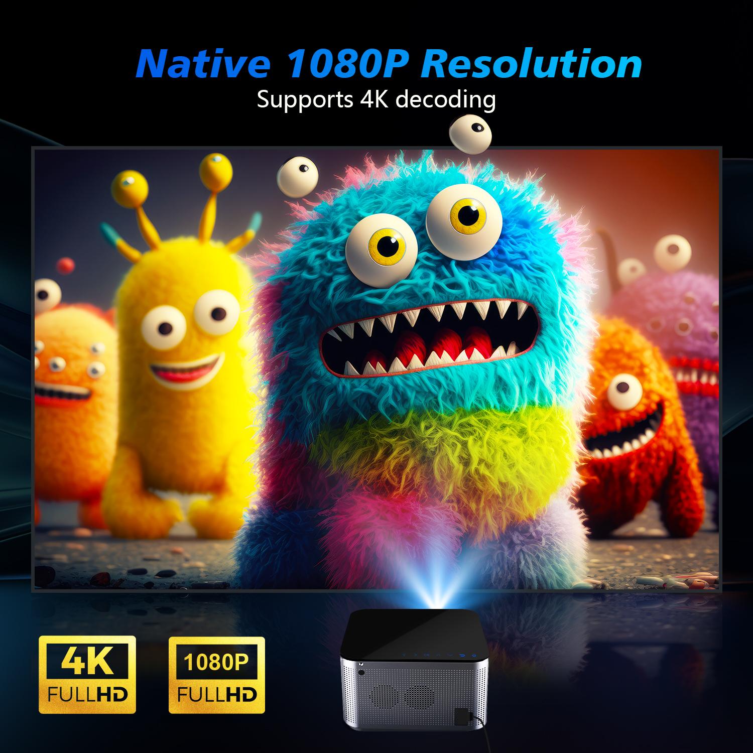 Magcubic 580ANSI HY350 Projector Native 1080P Android 11 Wifi6 Voice Control 4K Videosource Supported Allwinner H713 Electronic Focus BT5.0 Home Cinema Entertainment #TikTokShopBackToSchool,back to school,back to school haul