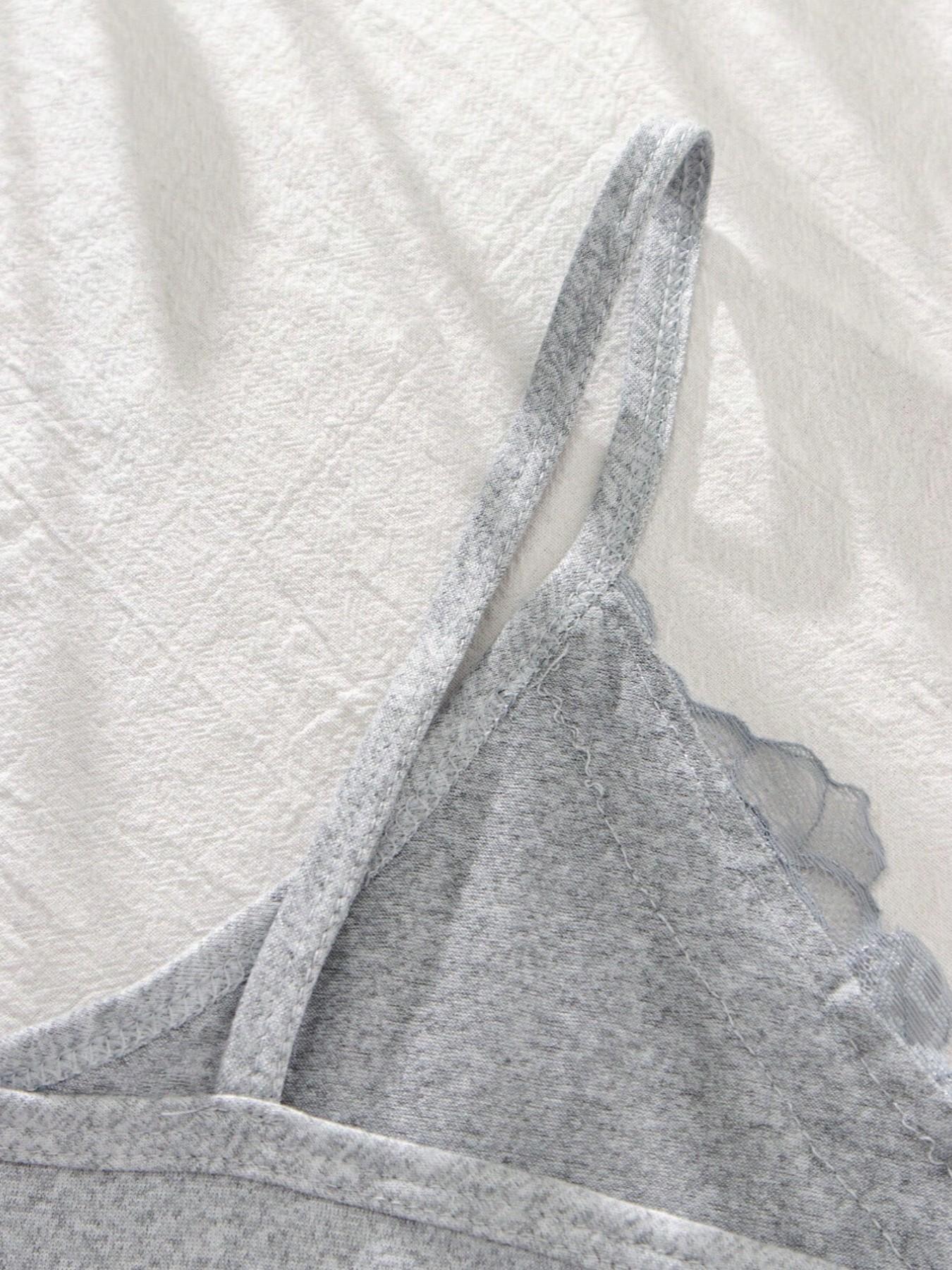 Elegant Summer Halter Top with Lace Trim, Solid Color Slimming Sleeveless Shirt, Casual Home Wear, Versatile Women's Fashion