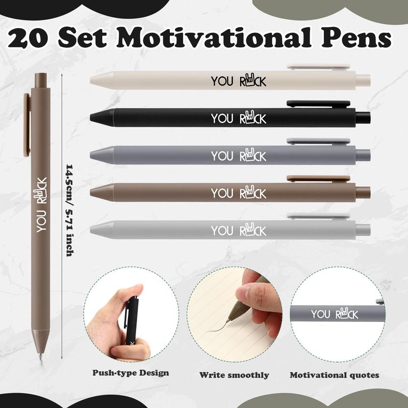 20 Sets Positive You Rock Gift with Ballpoint Pen Keychain Inspirational Card Easter Basket Stuffers for Easter Egg Hunt Easter Gift for Coworkers Teacher Student Team Staff Classroom Prize Supplies (7 Styles)