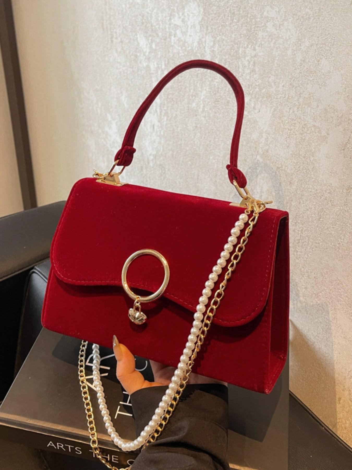 French Style New Vintage Sweet Wine Heart Handbag for Women, Trendy Fashion Accessory, Perfect for Daily Use and Special Occasions