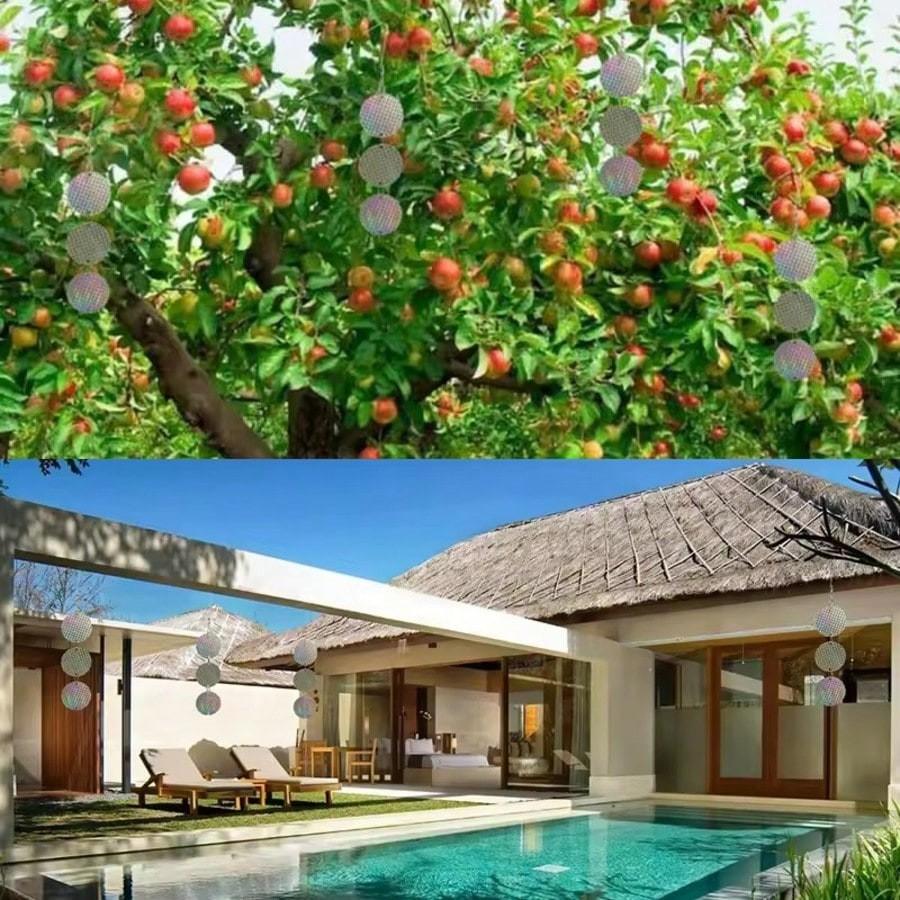 Decorative Reflective String, Garden Decoration Hanging Bell, Reflective Bird Deterrent String, Outdoor Yard Decor, 1 Piece