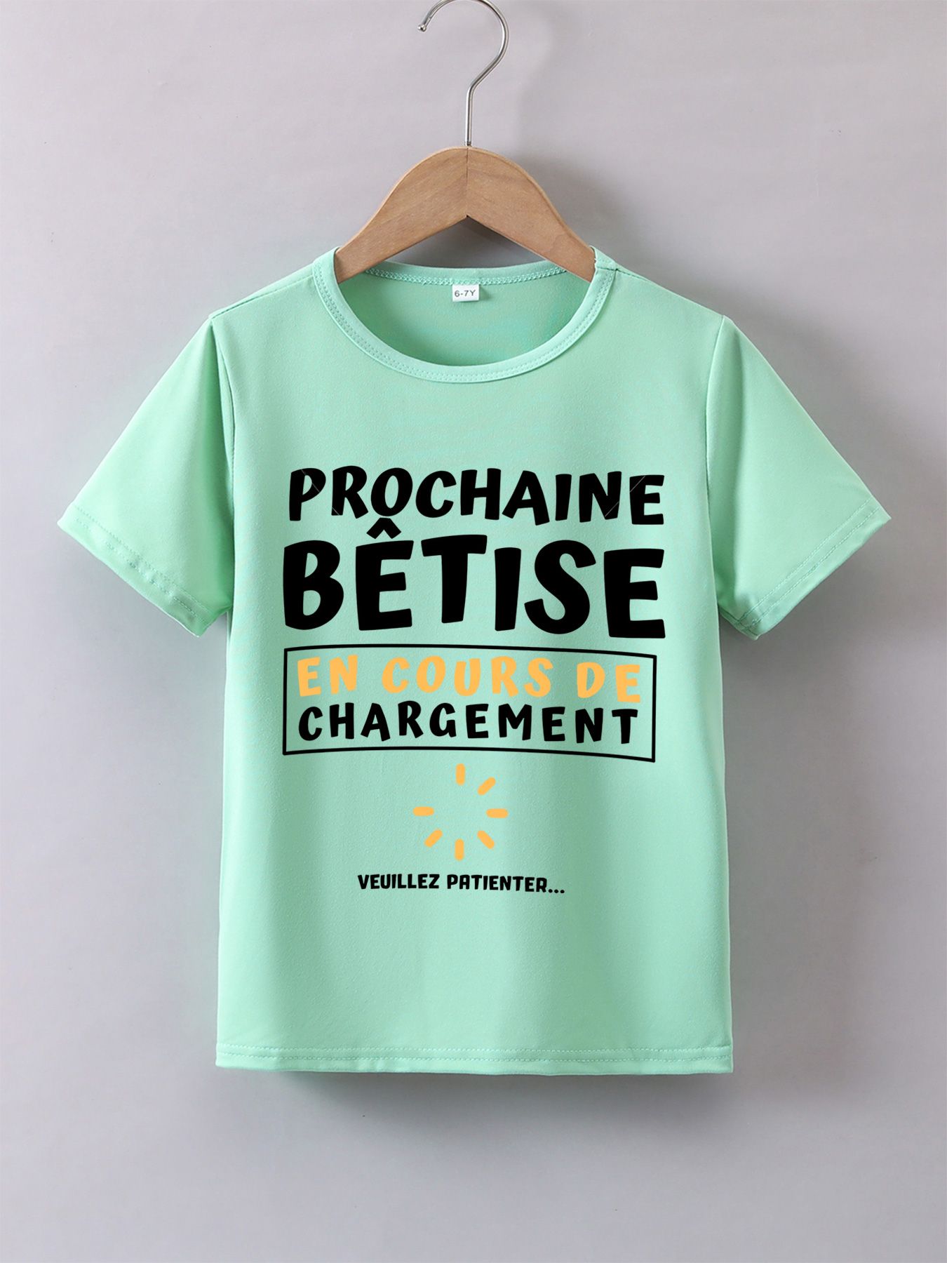 Boys' Summer Breathable & Comfortable "Next Prank Loading Please Wait" Cartoon Print (3-12Y) Casual Sports T-Shirt