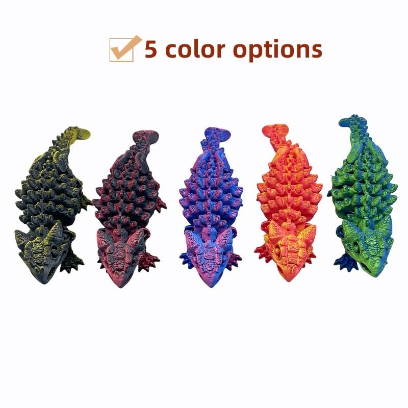 3D Printed Dinosaur World Set with Movable Ankylosaurus, Perfect for Home Decor, Office Desk Ornament, Holiday Party Decoration Dinosaur Figurine