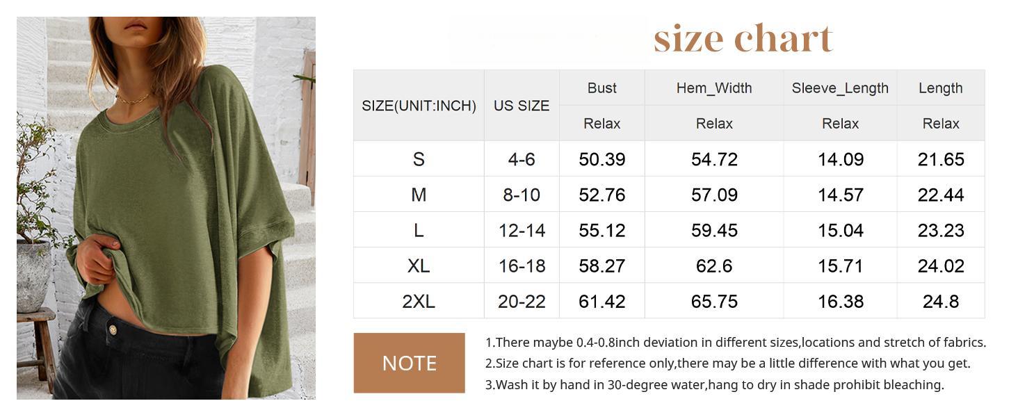 Women's Tops for Women 2026 Loose Oversized Basic Tee Comfortable Soft Fabric Flattering Fit - Womenswear