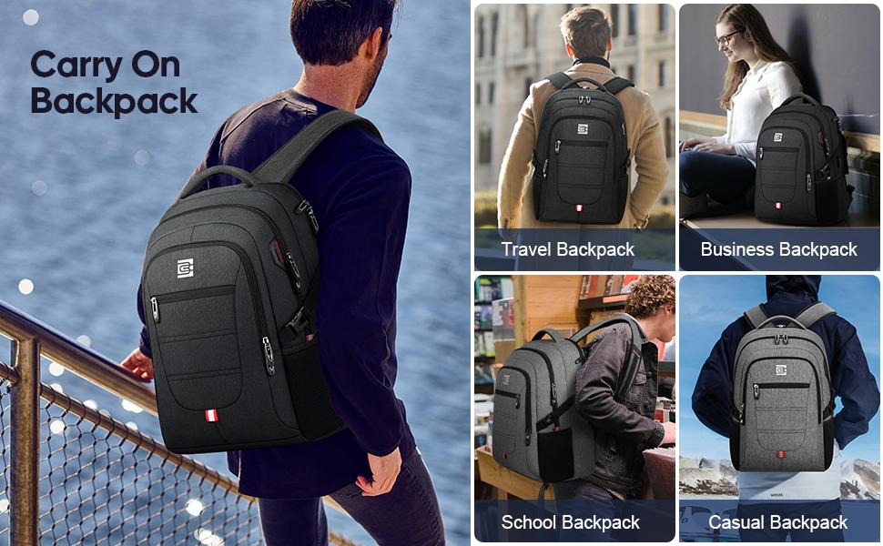 Bruno Cavalli Laptop Backpack #8381 for Men & Women, Durable Waterproof Polyester with USB Charging Port College Bookbag Work Daypack Quick Access Front Pocket Breathable Mesh Back Panel Travel Essentials Carrier Space Bruno Cavalli Laptop Backpack #8381 for Men & Women, Durable Waterproof Polyester with USB Charging Port College Bookbag Work Daypack Quick Access Front Pocket Breathable Mesh Back Panel Travel Essentials Carrier Space