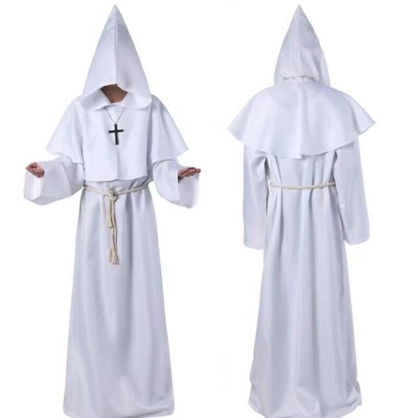 Medieval Monk Robe Cosplay Costume - Long, Classic, Traditional, Loose Festive Outfit for Priest, Wizard Roles, Halloween Stage Performances