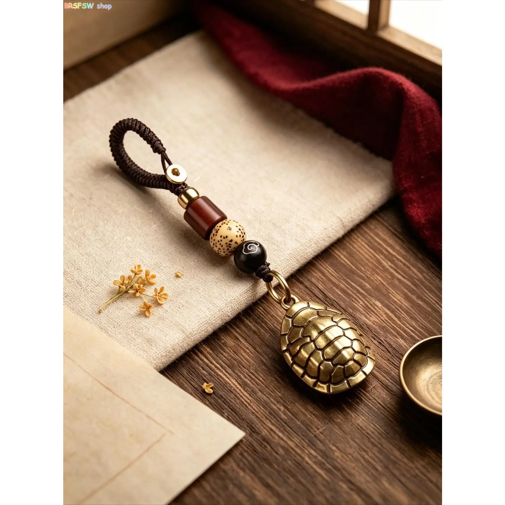 Solid Brass Turtle Shell Animal Charm, Classic Vintage-Style Unisex Sports & Outdoor Keychain, Handbag Bag Adornment, Ideal Christmas-Easter Gift