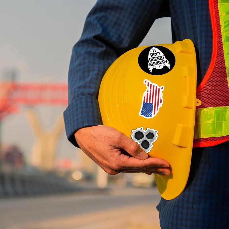 150 PCS  UV-Resistant, Easy to Apply - Funny Hard Hat Stickers for Adults, Tool Box, Helmet, Blue Collar Stickers, Prank Meme Vinyl Waterproof Decal for Mechanics, Electricians, Union, Military, Construction.