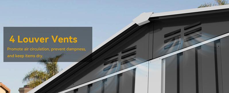 Yitahome 6x4ft Metal Outdoor Storage Shed with Window, Lockable Tool Storage Sheds, Steel Garden Sheds with Sloped Roof for Backyard, Patio, Garage, Lawn Yitahome 6x4ft Metal Outdoor Storage Shed with Window, Lockable Tool Storage Sheds, Steel Garden Sheds with Sloped Roof for Backyard, Patio, Garage, Lawn