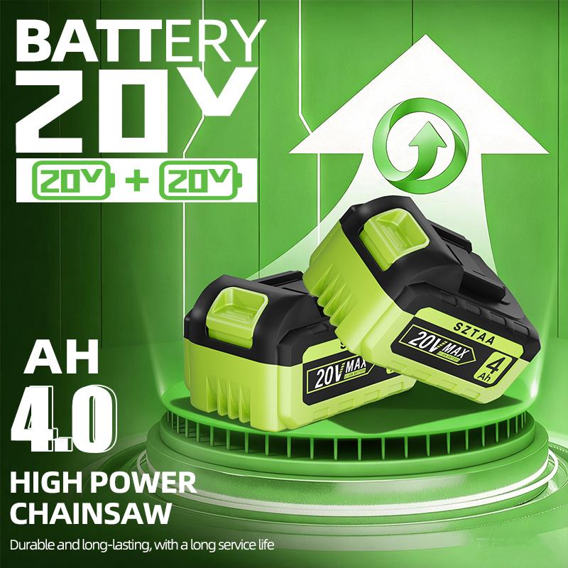 12-inch cordless electric chain saw, equipped with 2 batteries, is a portable handheld small woodworking chain saw that can be used for pruning, gardening and camping - suitable for middle-aged people and men - and is an excellent gift for festivals.