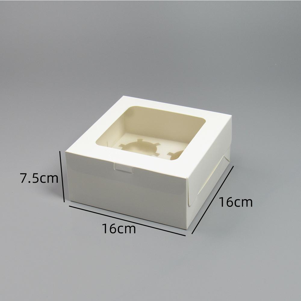 20/15/10/5/1pcs Minimalist White Paperboard Cupcake Packaging Boxes, 2/4/6 Pack Square Clear View Window Cupcake Holders.needoh.paper plates