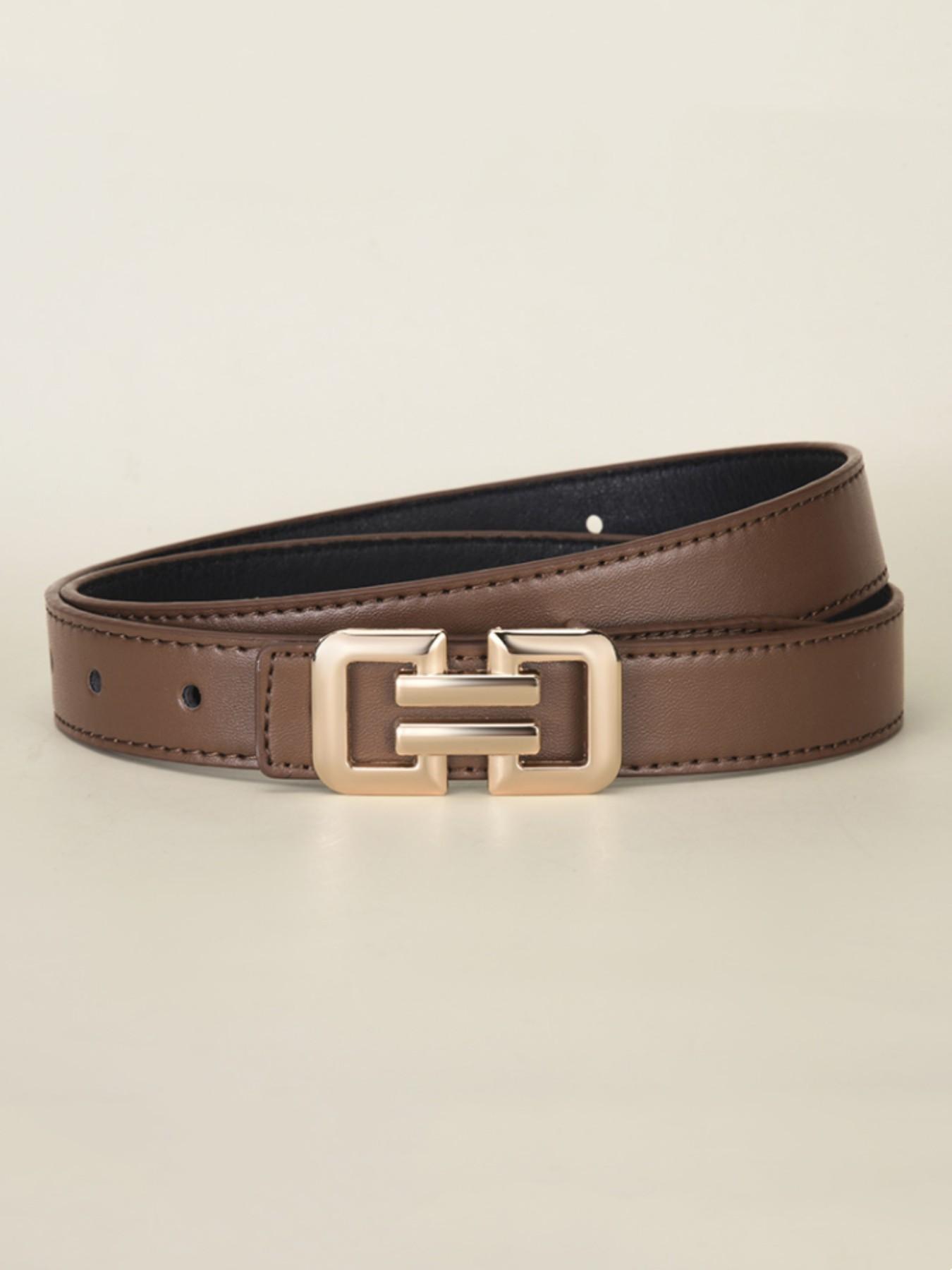 Luxury Women's Belt Fashion Denim Accessory, 2.4cm Wide Skinny Waistband, Suitable for Various Occasions, Ladies PU Leather Belt