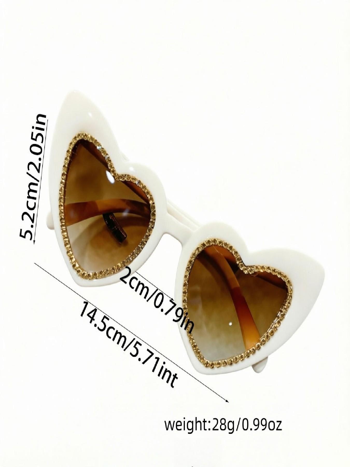Rhinestone Heart Sunglasses, Perfect for Photoshoots, Dates, Music Festivals, Beach Vacations, Birthday Parties, Daily Wear
