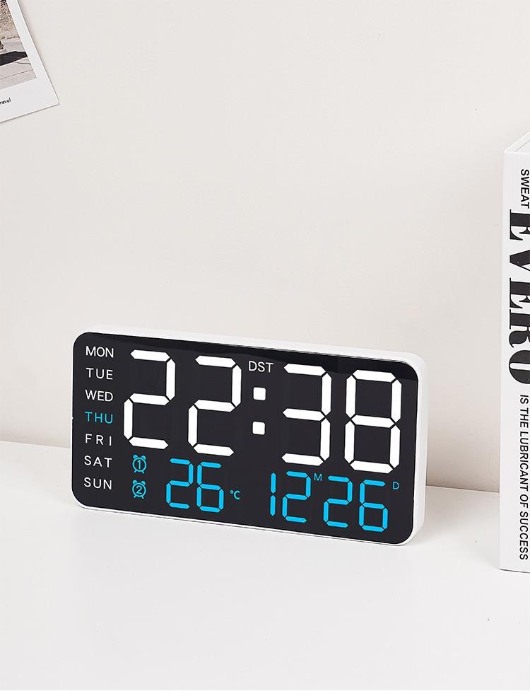 Large Screen Wall Clock, New Frameless Electronic Clock, Multifunctional Standing and Hanging Clock, Digital Display, Temperature, USB and Battery Powered, Digital Clock Decor