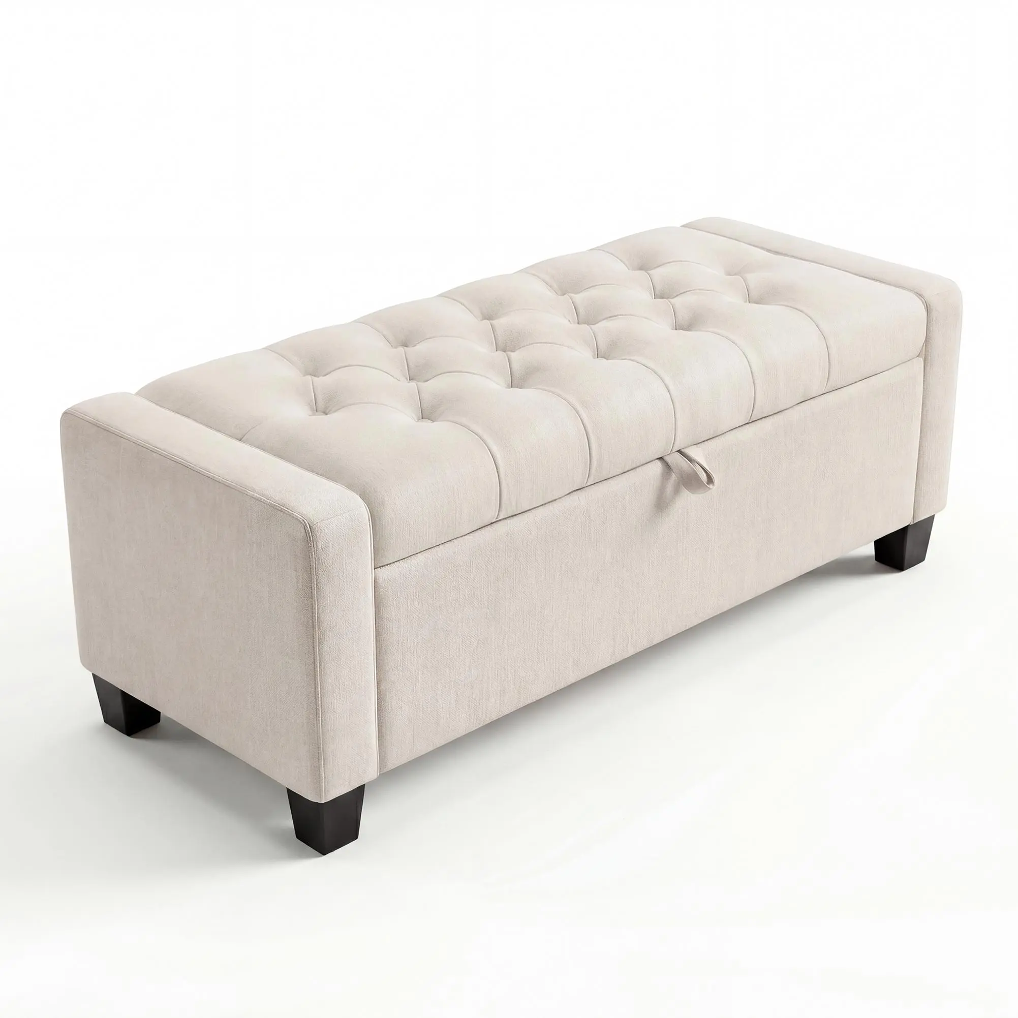 Gaomon 50.8 Inch Wide Upholstered Storage Ottoman Bench, Tufted Diamond Stitch Footstool with Slow-Close Hinge, 670 lbs Capacity, 30 Gal Space, for Bedroom & Entryway