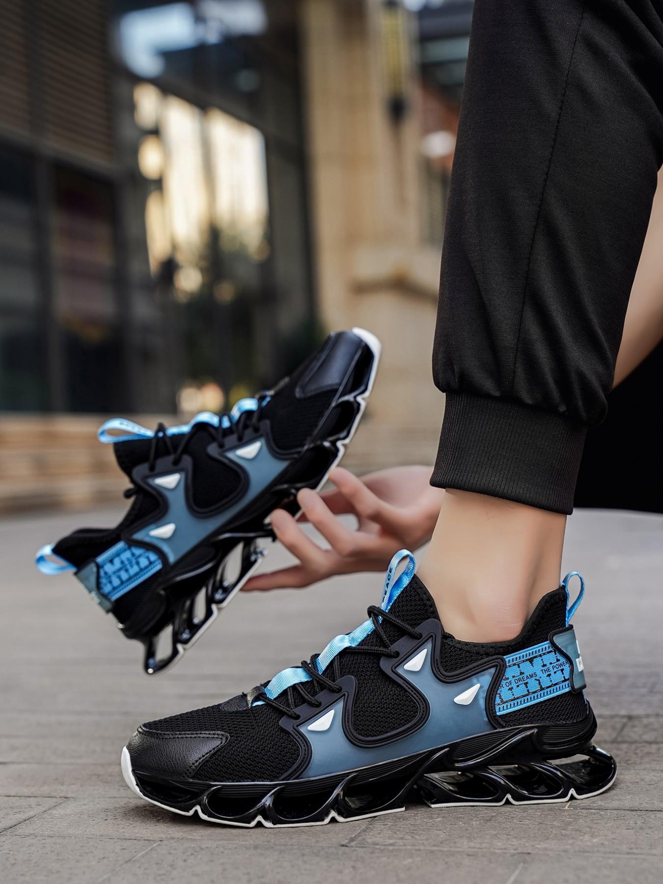 Future Mech Style Dad Shoes, Breathable Mesh Sporty Sneakers, Men's Height-Boosting Shock Absorbing Casual Shoes, Student Streetwear Trendy Shoes