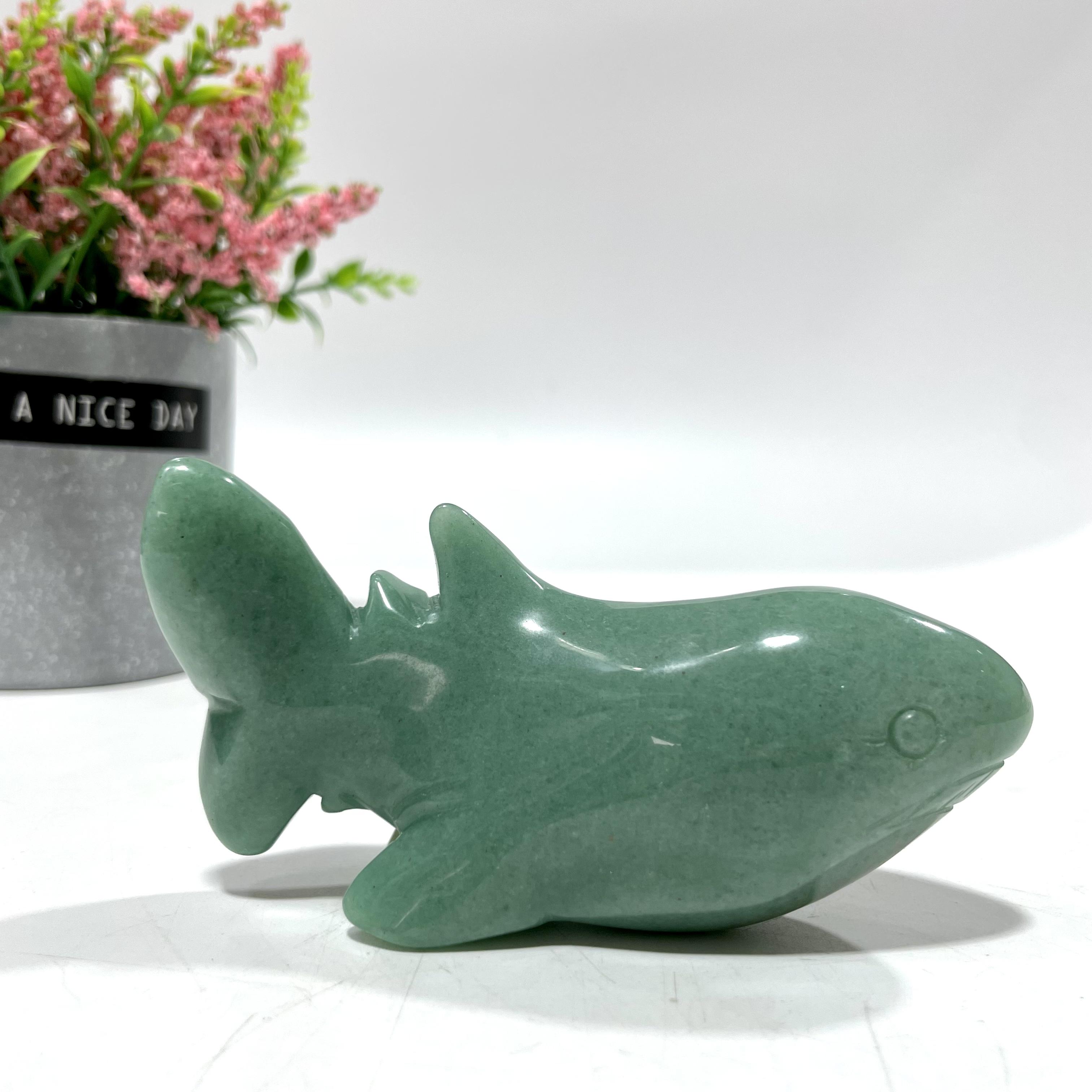 Green Aventurine Animal Crystal Carvings Flower Fairy Cat bird Tortoise Dolphin Bear Fish Seal Dinosaur Rhinoceros Frog Shark Carvings Healing Stones Natural Stone Chakra Balancing Reiki Home Office Decor From IG Crystal