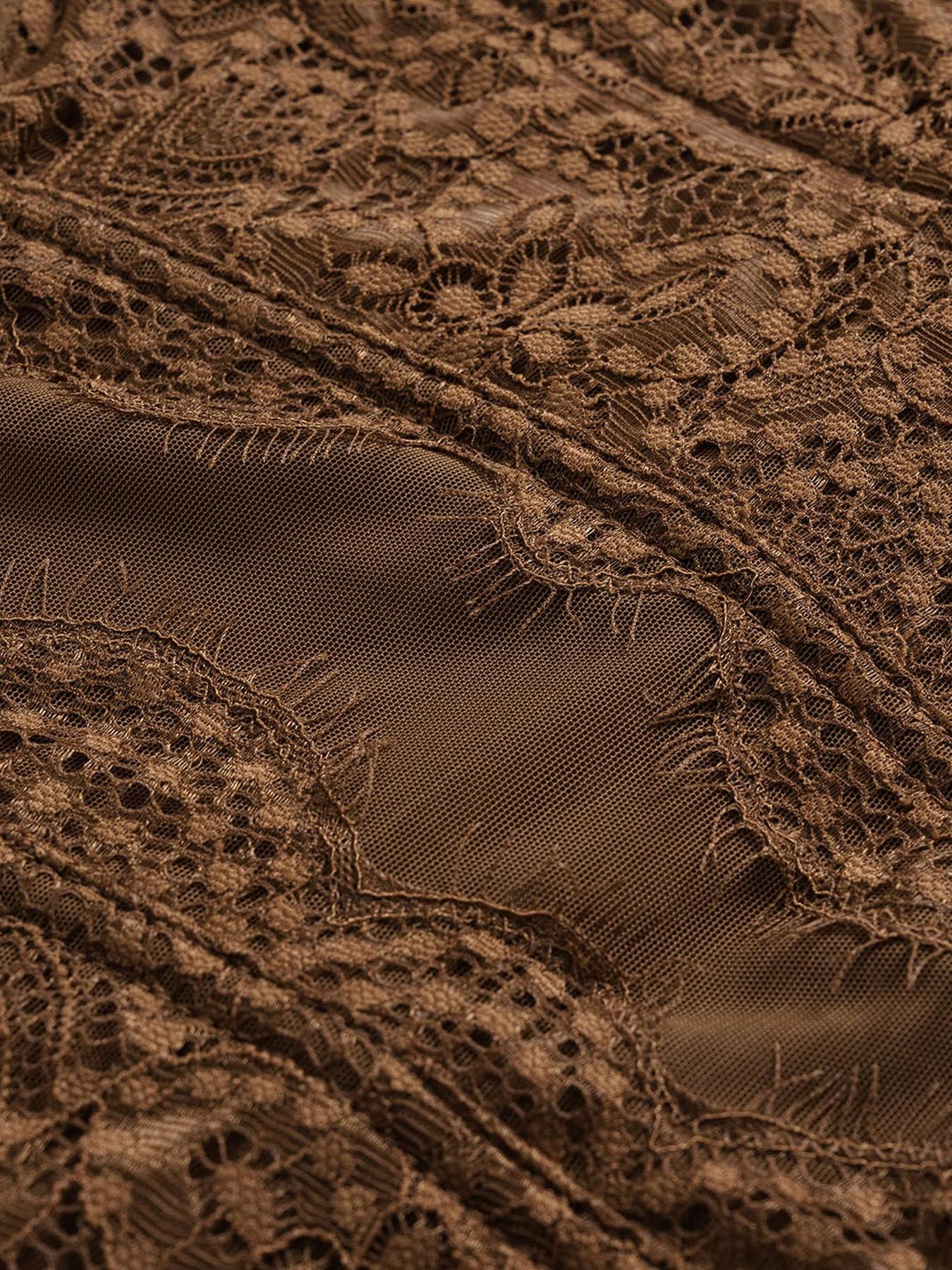 Women's Lace Mesh Transparent Halter Lingerie Bodysuit, Heart Neck Adjustable Straps, Fitted Plain Design, Casual Style, One Piece