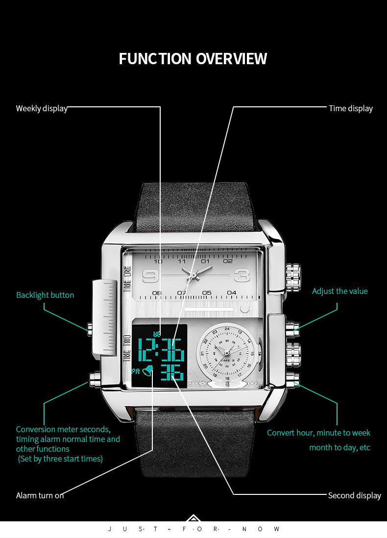 FEICE Large Dial Square Men's Watch Multifunction Chronograph Luminous Waterproof High-Quality Versatile Fashion Silver Luxury Timepiece Time Style FEICE Large Dial Square Men's Watch Multifunction Chronograph Luminous Waterproof High-Quality Versatile Fashion Silver Luxury Timepiece Time Style