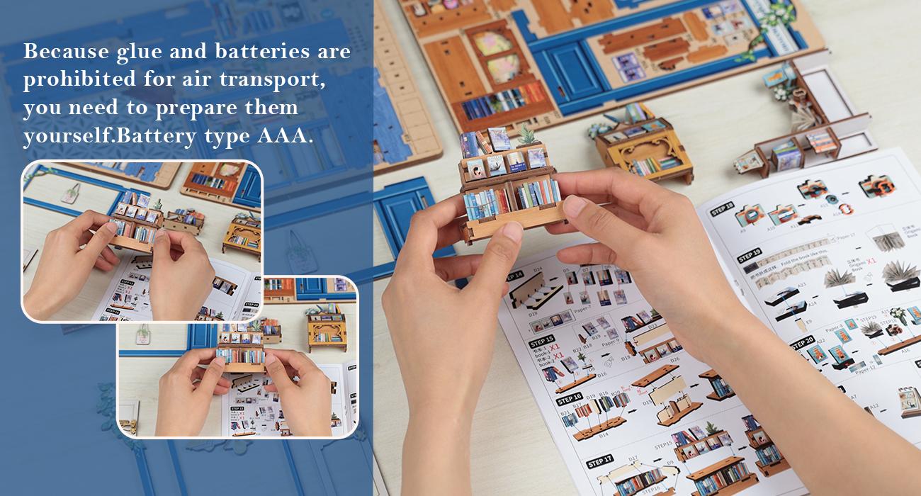 CUTEBEE DIY 3D Book Nook Kit Literature Bookstore – Miniature Wooden House Dollhouse, Handmade Creative Bookshelf Decor | Holiday, Christmas and Black Friday Gift for Adults