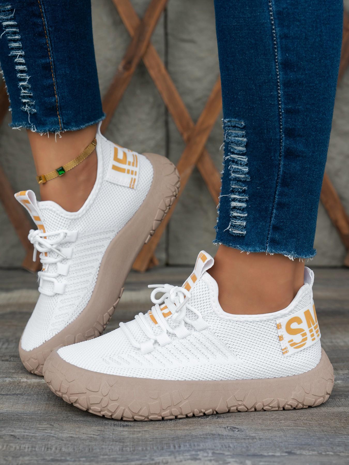 Women's Casual Sneakers, Breathable Mesh, Elastic Laces, Thick Sole, Thick Soled Sneakers, Anti-Slip, Lightweight, Casual Athletic Sneakers, Trendy, Perfect for Daily Wear, Sports, Outdoor Activities