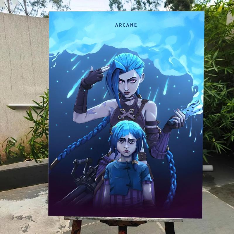 Game A-A-Arcane Main Art Movie Poster HD Waterproof Self-Adhesive Art Vibrant Wall Print for Living Room Bedroom Bar Parlor Home Decor Gift Fade-Resistant Easy-Apply Durable Dly Artwork