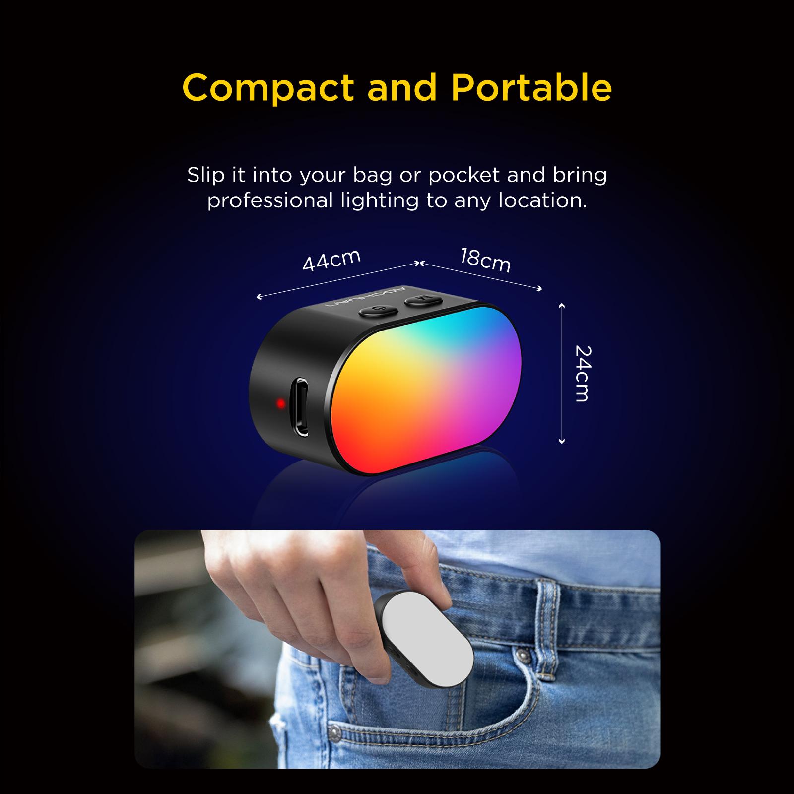 AOCHUAN RGB Magnetic Fill Light for Gimbal, LED Video Light w/3 Brightness and 7 Color Adjustment for Photography, Portable Mini Fill Light w/Long Battery Life for Hohem Zhiyun Feiyu Gimbal Stabilizer