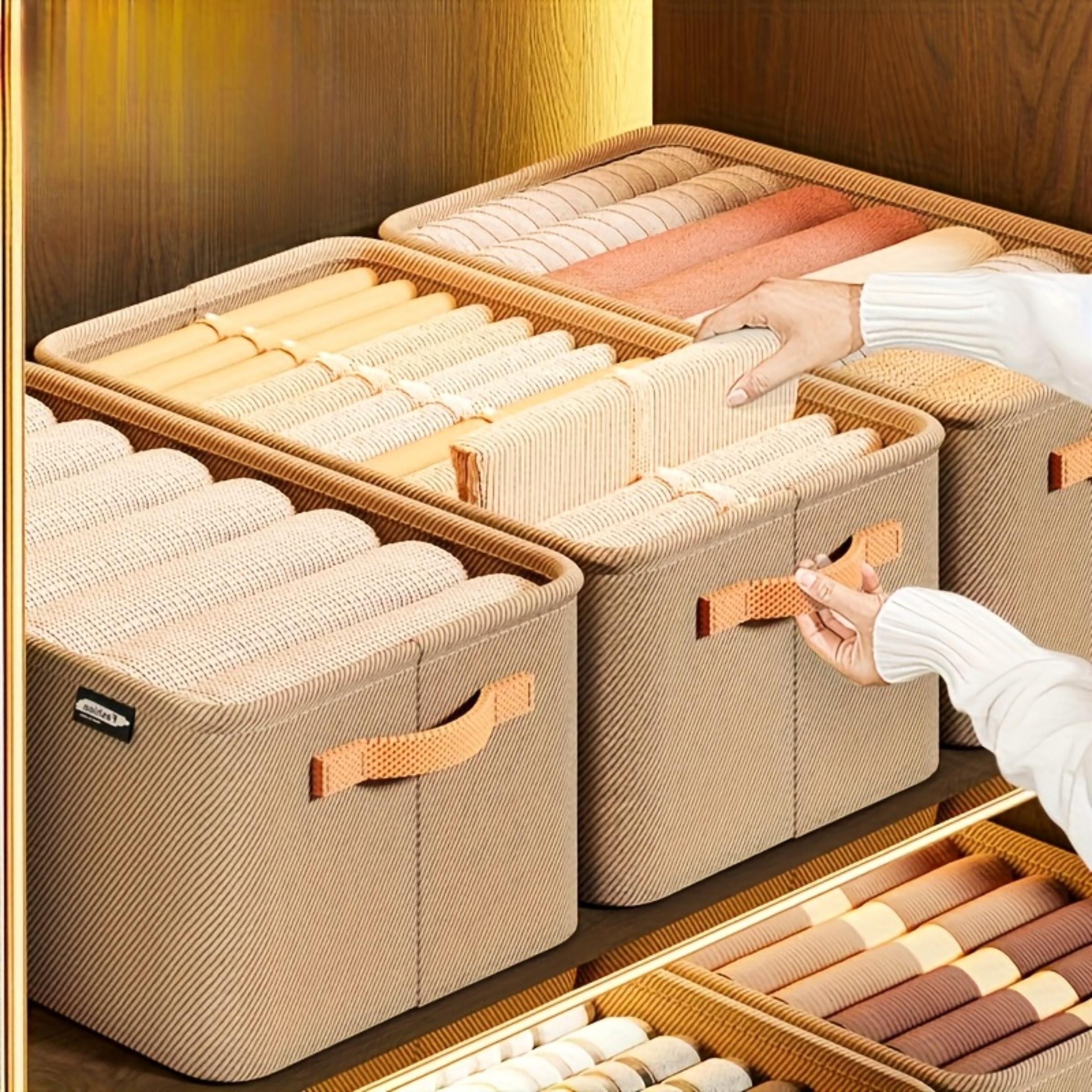 Modern Handheld Storage Box, 1 Count Stackable Storage Basket, Multifunctional Clothes and Toys Storage Box, Clothes Baskets, Suitable for Home, Dormitory, Wardrobe, Organiser