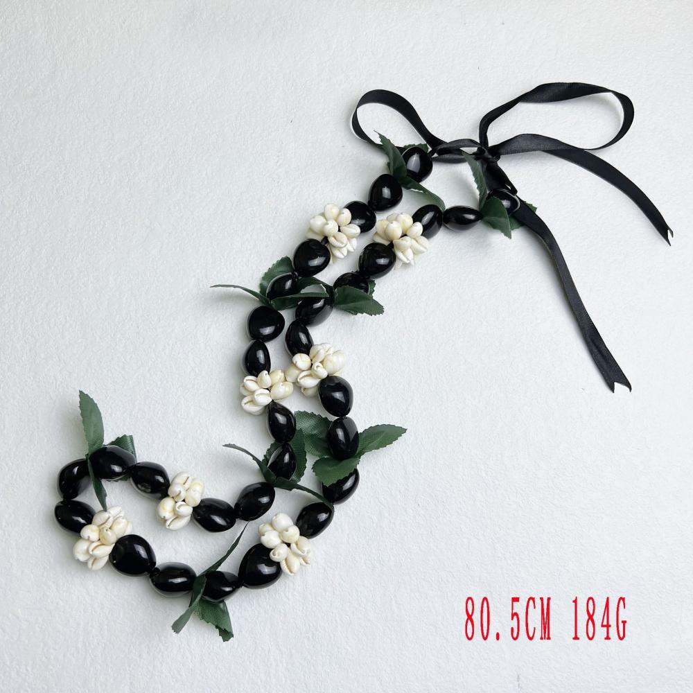 Black Ribbon Knot Acrylic Necklace For Graduation