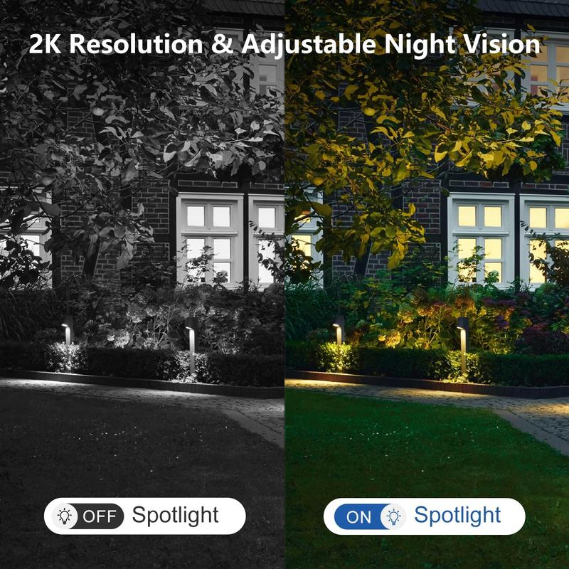 Solar Security Camera Wireless Outdoor/Indoor,  Battery Rechargeable Waterproof Continuous Power, Color Night Vision, SD Card/Cloud Storage