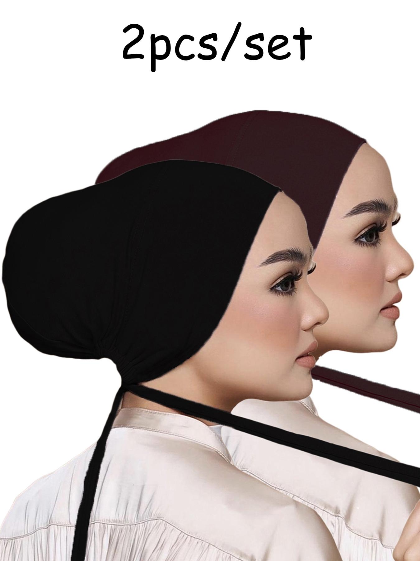 Women's Soft Fabric Jersey Hijab Set, Turban Hijab, Comfortable Tie-Style Inner Cap, Elegant Muslim Clothing Accessory for All Seasons