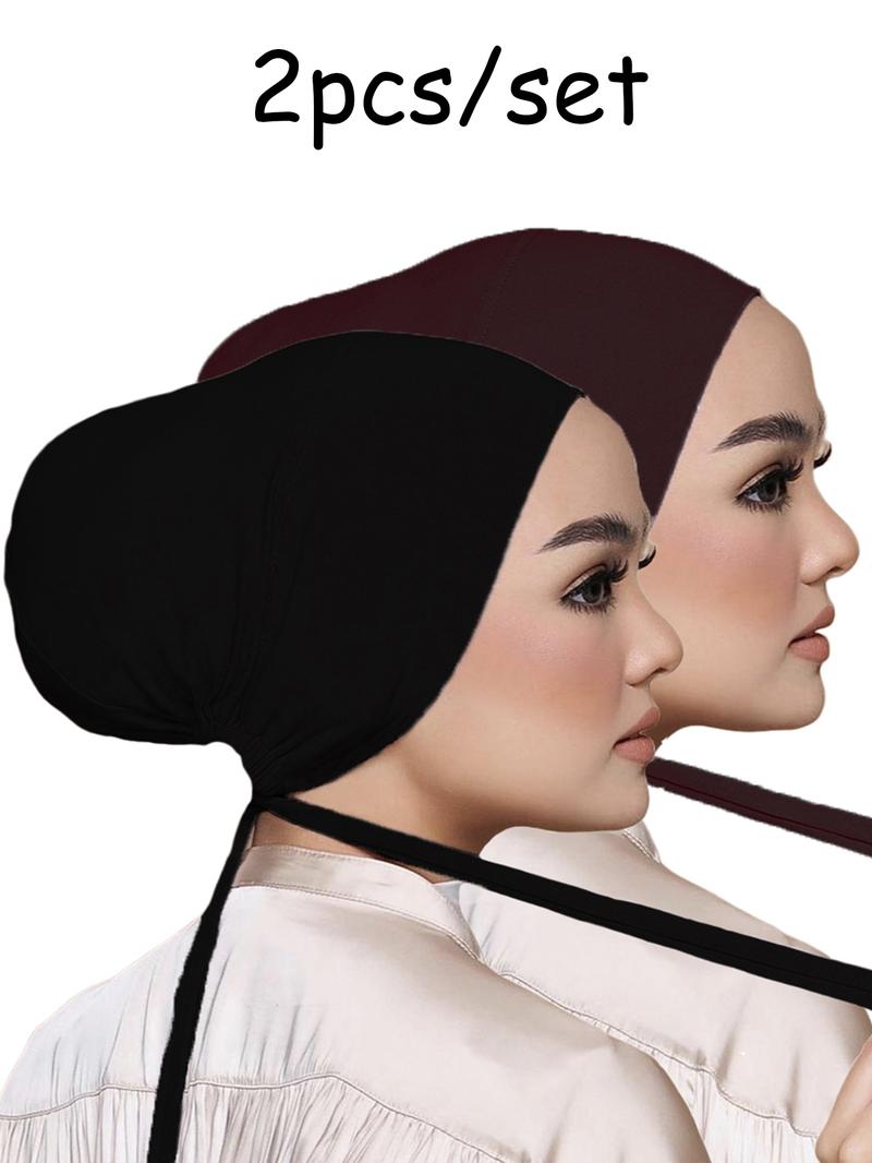 Women's Soft Fabric Jersey Hijab Set, Turban Hijab, Comfortable Tie-Style Inner Cap, Elegant Muslim Clothing Accessory for All Seasons