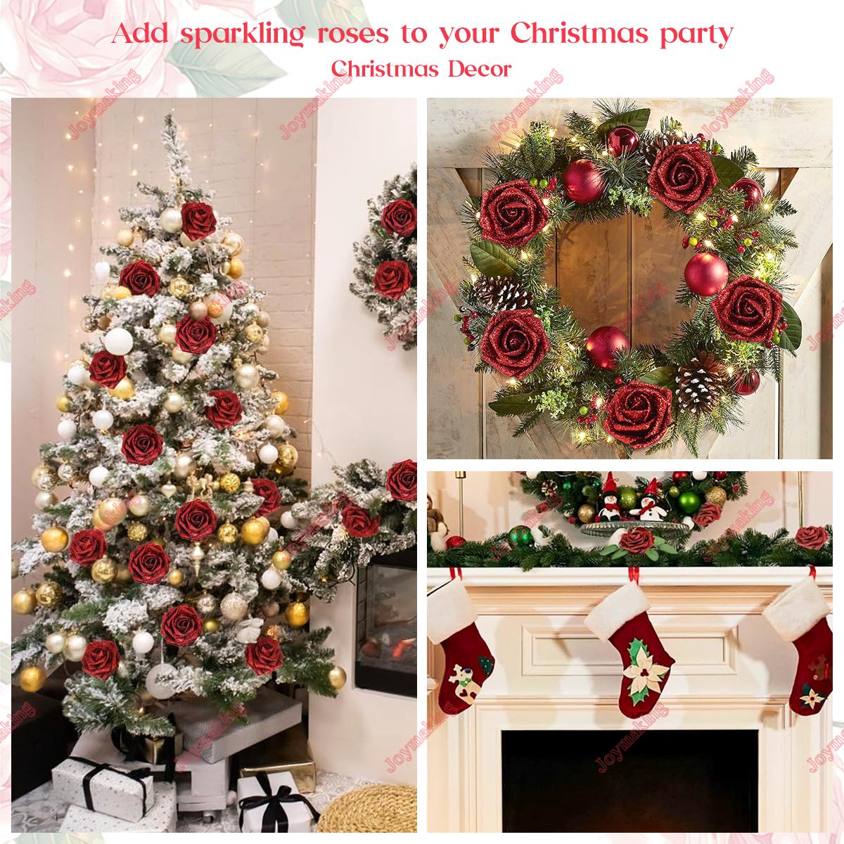 24/36 Pcs Gifts for Mom Glitter Roses Bouquet Set DIY Fake Flowers Bouquet with 3D Butterflies Crowns Alphabet Stickers & Ribbons for Girlfriend Wife Mom Friend Women Gift Perfect for Valentine's Day Birthday Engagement Wedding Anniversaries Graduation Ou