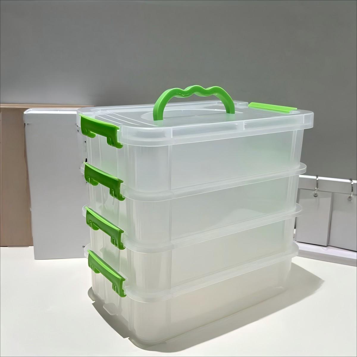 Portable Desktop Organizer Box, Stackable Toy Storage Shelf, Multi-Compartment Storage Bin, Desk Organization Solution