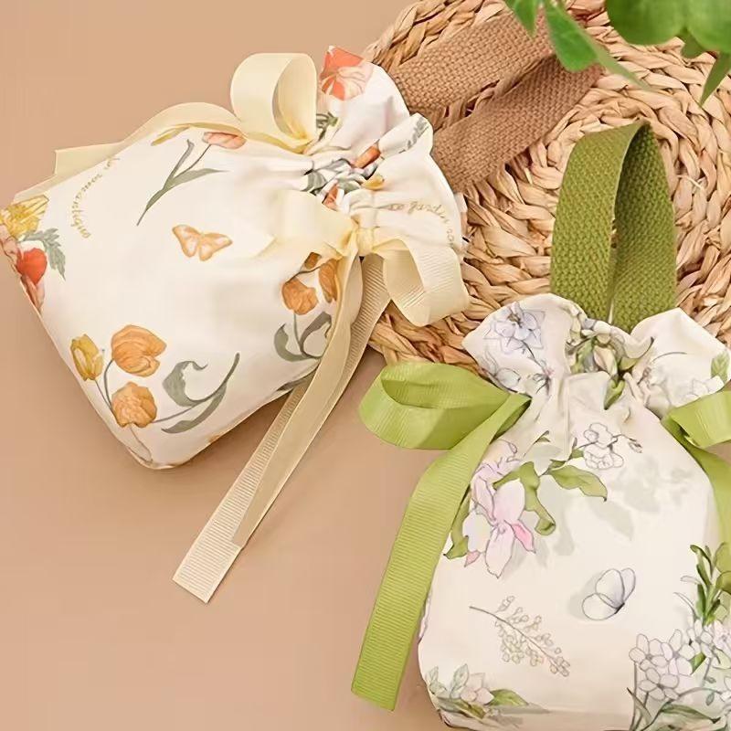 reusable durable canvas bundle gift bag-elegant storage bag, suitable for jewelry, candy, party gifts, wedding decorations, Christmas, Valentine's Day and Spring Festival gifts.