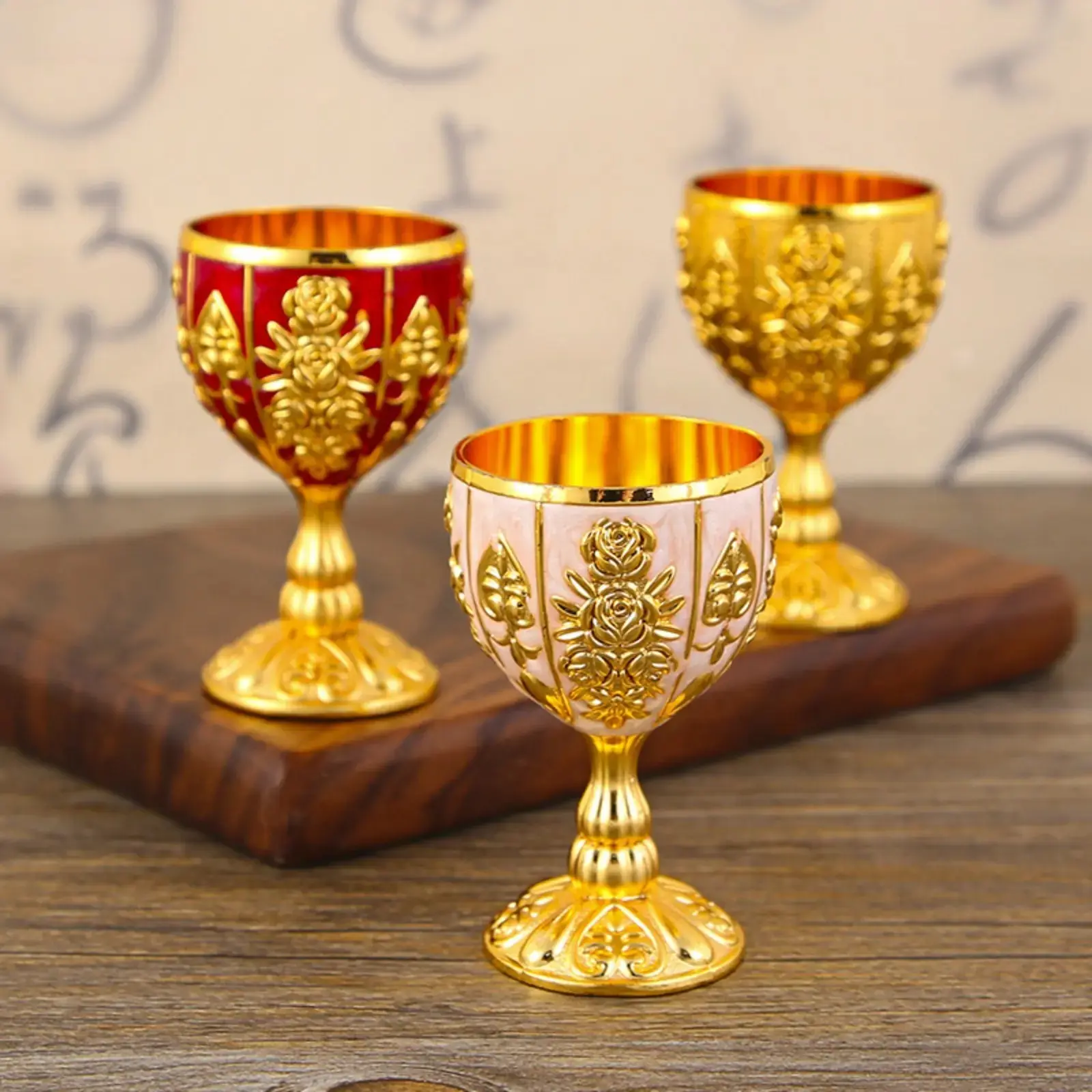 Vintage Embossed Unisex Spirit Cup - 30ml Small Size Europe-Style Chic Metal-Glass Decorative Old Fashioned Piece, Fits Liquor for Home Bar Gifting,sohochic