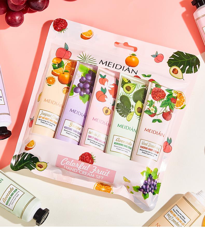 Fruit-scented hand cream -5 kinds of fruit flavors, moisturizing hand cream, deep moisturizing, convenient to carry