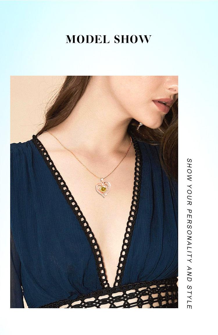 Elegant Birthstone Heart Necklace with Engraved I Love You to the Moon and Back, Rose Gold Heart Pendant, Bridesmaid & Lover Gift