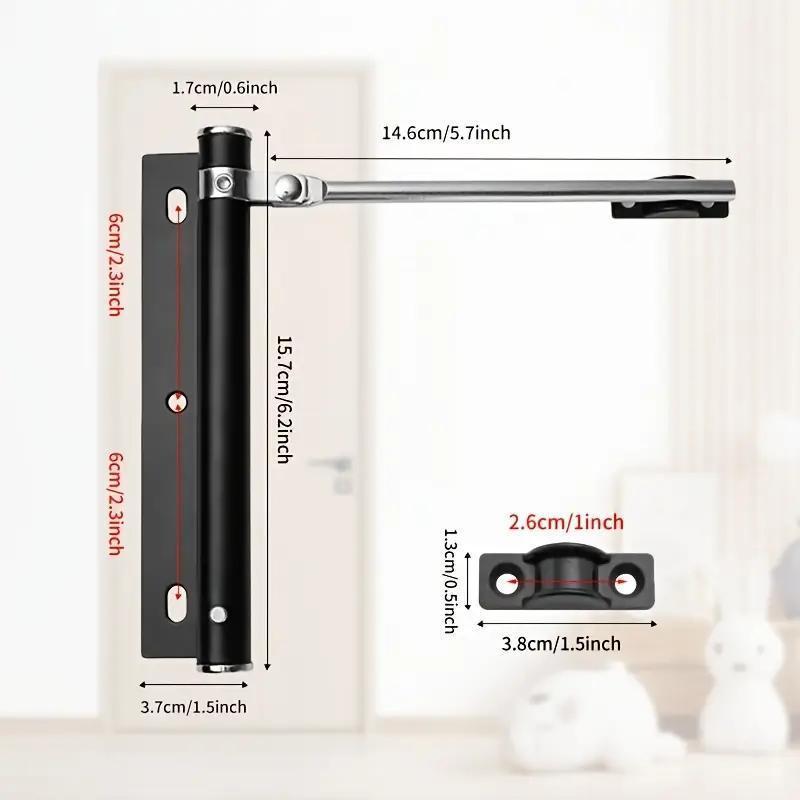 Stainless Steel Adjustable Quiet Automatic Door Closer, Rust-Proof Foldable Design for Home and Office Use, Durable Door Hardware for Easy Installation
