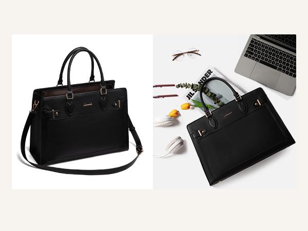 LOVEVOOK Women's Laptop Bag, fits 15.6-inch laptops, Business Tote, Waterproof PU Leather Briefcase, Office Shoulder Bag suitable for Teachers