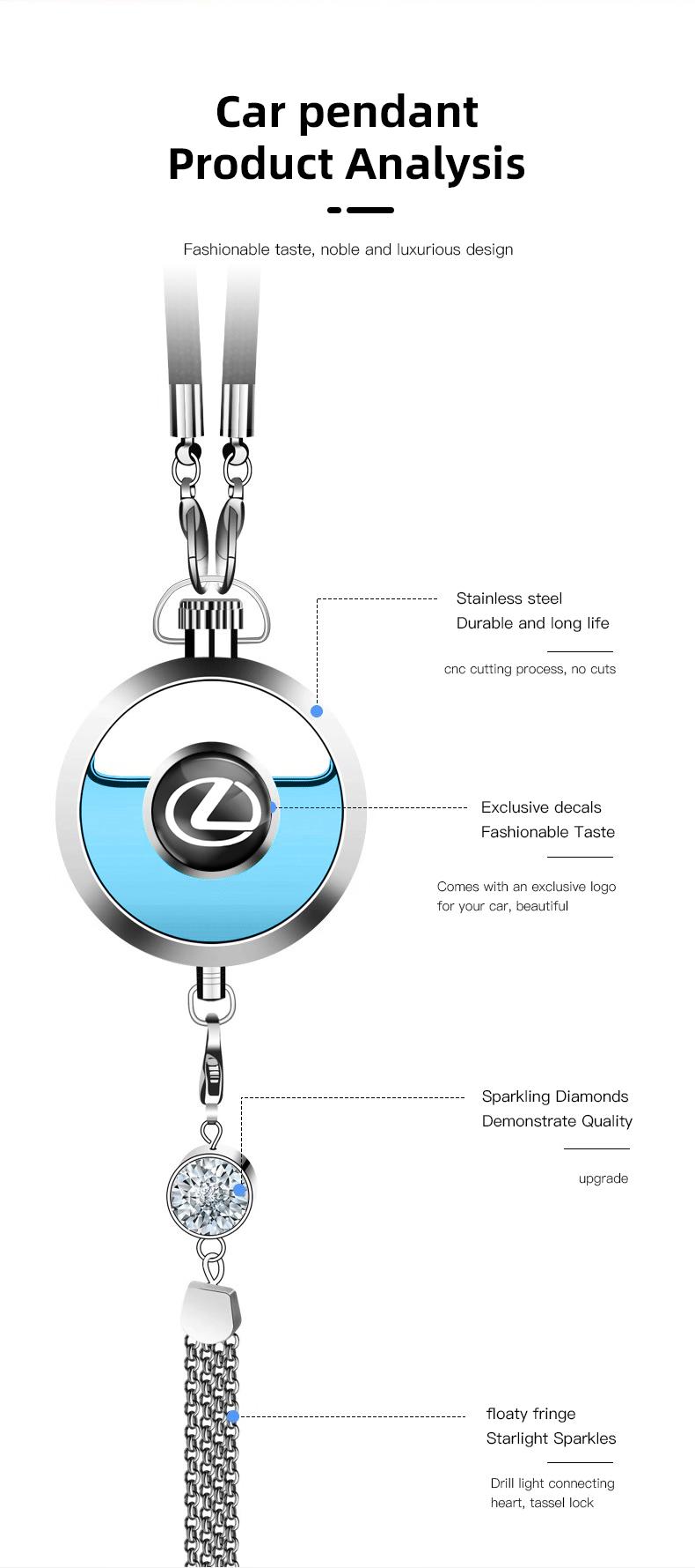 1Pcs Car Perfume Pendant Air Freshener Hanging Perfume Diffuser For Lexus GS IS LS500h ES260 ES300h RX350h NX260 UX260 LM LC RZ450e TX RC CT200h GX550 LX600 LX570 NX350 HS250