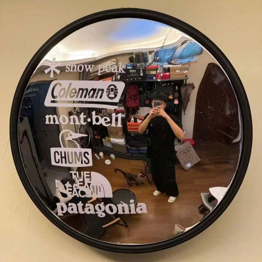 📸 The Ultimate "Fisheye" Selfie Spot! Black Art Decor Round Convex Mirror | Wide Angle Wall Mounted Mirror for Living Room, Trendy Industrial Aesthetic Prop