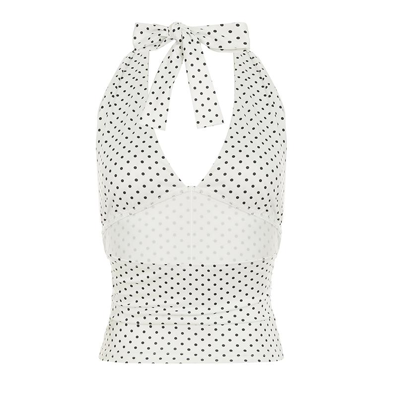 Women's Plain Halter Neck Top, Casual Fitted Sleeveless Top for Summer, Women's Clothing for Daily Wear