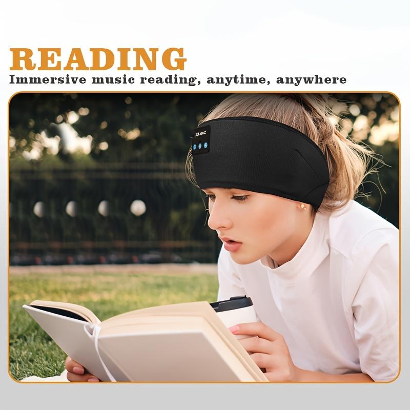 Wireless Sleep Headphones Headband-Soft, Ideal for Exercise & Gaming, Wireless Headphones, Comfortable 3-in-1 Wireless Music Eye Mask for Side Sleepers, Elastic, Noise Isolation, Volume Control, USB Charging |   Music Earbuds |