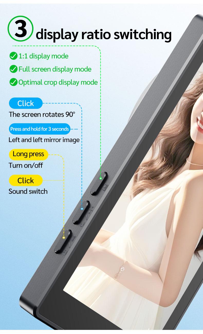 Mobile Vlog Selfie Monitor Screen, Magnetic Phone Clip Mount and Bluetooth-compatible Remote, Wireless Connection for Vlog Shooting and Rear Selfies, Smartphone Camera Accessories