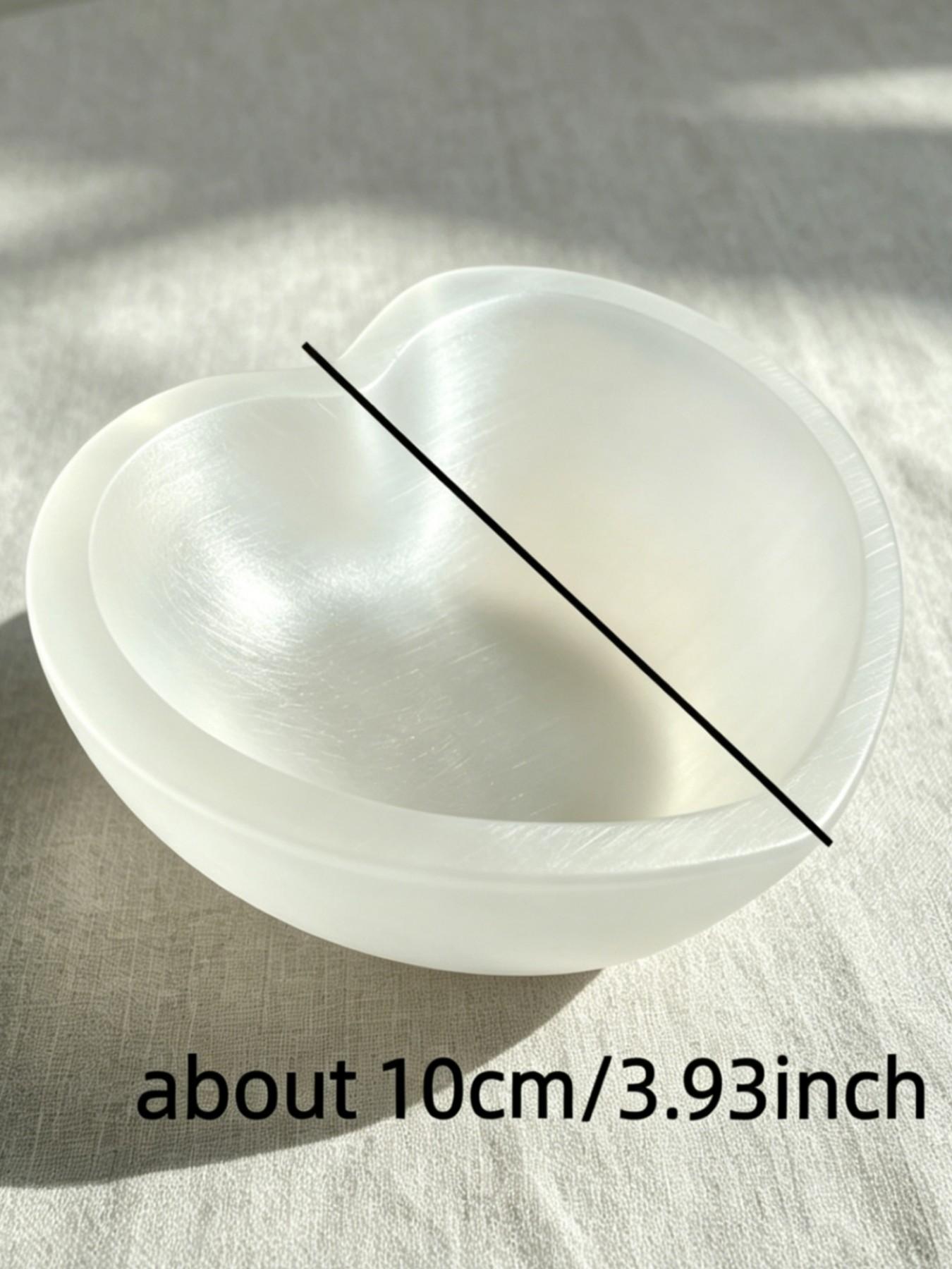 Unique Selenite Bowl Ornament, Heart Shape Quartz Crystal, Home Decor Gift, Bare Stone Collectible, Office Bedroom Living Room, Crystal Decorative Ornaments