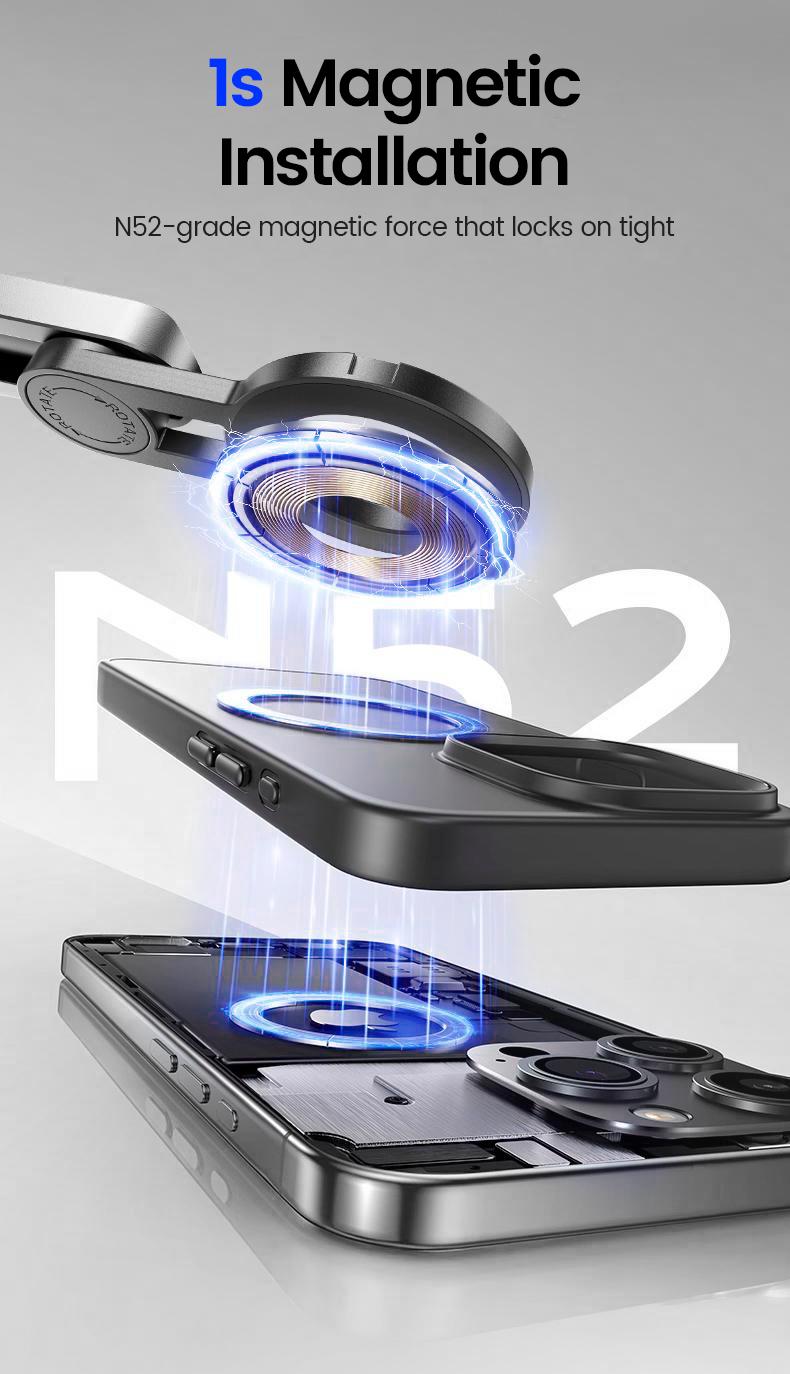 Lamicall Magnetic Phone Tripod & Selfie Stick with Remote – Foldable Travel Stand, 360° Rotation, Compatible with iPhone & Android